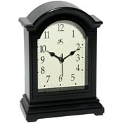 Infinity Instruments 9 x 9 Black Analog Semi-Rectangle Traditional Tabletop Clock