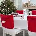 thumbnail image 2 of Christmas Decoration Santa Snowman Chair Cover Back Covers Table Decor Xmas Gift Santa Claus Elk Snowman Cap Cover, 2 of 9