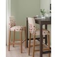 thumbnail image 2 of Pink Orange Teal Spring Floral Bar Stool Covers Set of 4, Watercolor Botanical Summer Flowers Stretch Bar Chair Covers with Backs, Removable Pub Counter Chair Cover for Kitchen Dining Room Cafe, 2 of 7