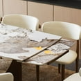 thumbnail image 3 of 71"-95" Extendable Hobart Modern Dining Table for 6-10, Glossy Pandora Sintered Stone Table, Bronze Carbon Steel Base, 3 of 7