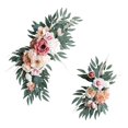 thumbnail image 2 of Tachiuwa 2Pcs Artificial Floral Swag Wedding Arch Flowers Green Leaves Rustic Silk Flowers Welcome Sign Decoration for Ceremony Window bean paste pink, 2 of 10