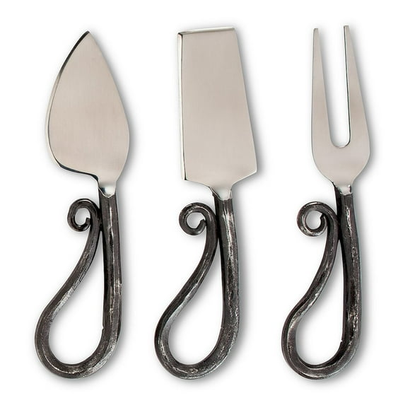 Set Of 3 Curl End Cheese Knives