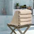 thumbnail image 2 of Luxury Hotel & Spa Towel 100% Genuine Turkish Cotton Bath Towels - Beige - Dobby Border - Set of 4, 2 of 6