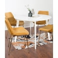 thumbnail image 3 of Roundhill Furniture Aufurr Contemporary 5-Piece Dining Set, White Round Dining Table with 4 Chairs, Gold, 3 of 8