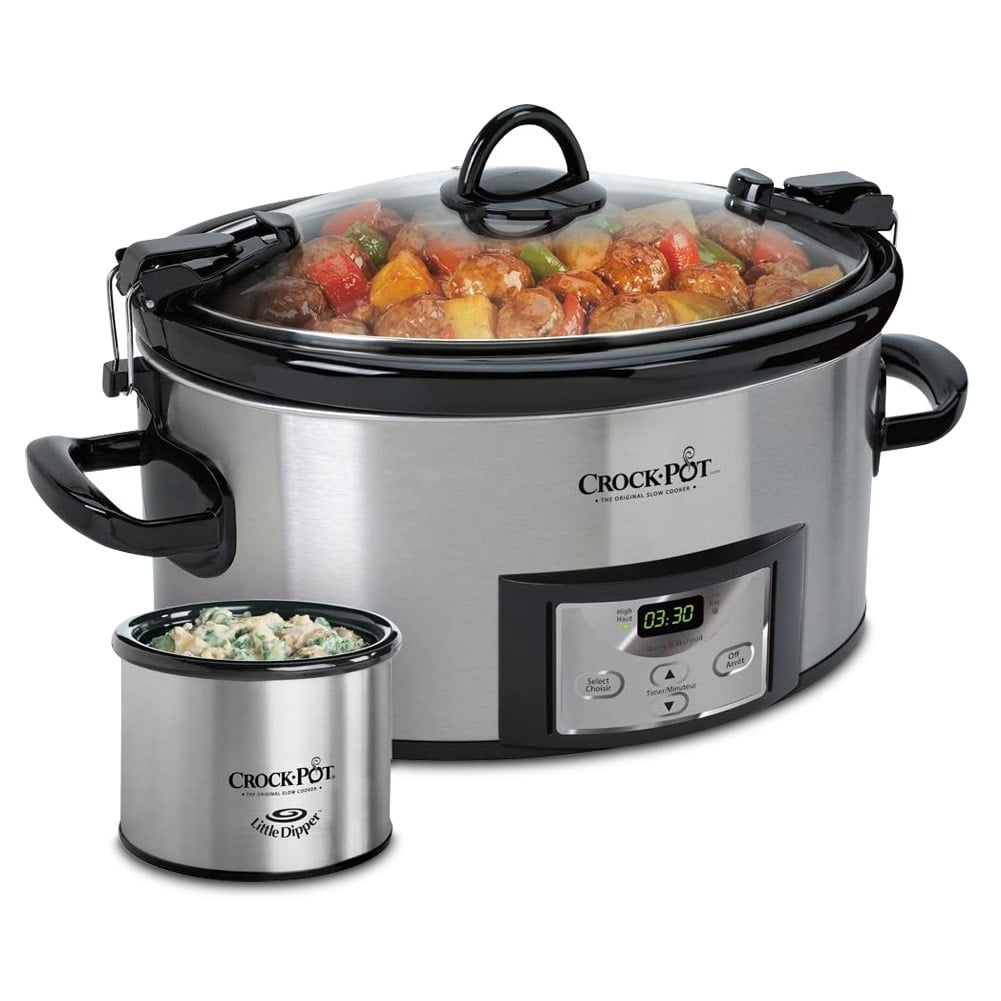 Crock-pot SCCPVL619-S-A 6-Quart Metallic Cooker with Hinged Lid - Black