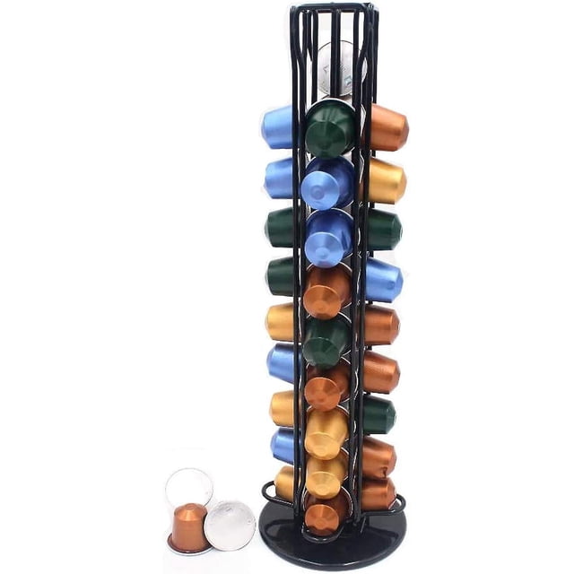 Nespresso Holders Nespresso Coffee Capsule Holder Nespresso Pod Capsule Dispenser Holder 40 Pieces 360 Degree Rotatable Capsule Holder,Black as Birthd