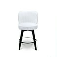 thumbnail image 2 of MINCETA Counter Stools,26" 360 Free Swivel Vertical Line Modern Upholstered Counter Height Bar Stools,Set of 2,PU in White, 2 of 10