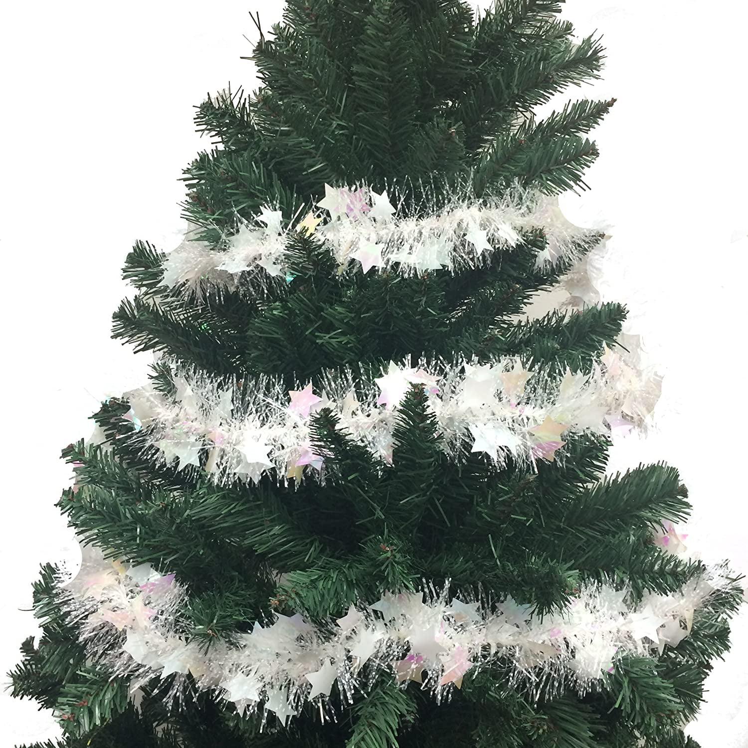 LUXURY Thick SILVER Christmas Tinsel 2 METRE Garland Christmas Tree Decoration 