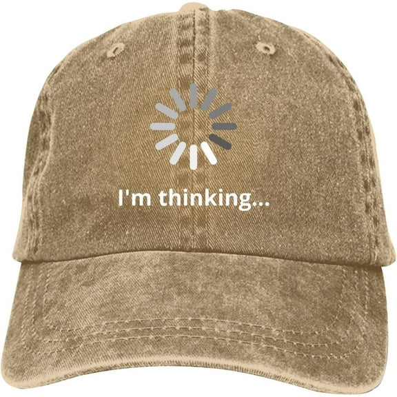 I'm Thinking Baseball Cap Vintage Adjustable Washed Hats Cowboy Hats Denim Dad Hat for Men Women Boy Girl