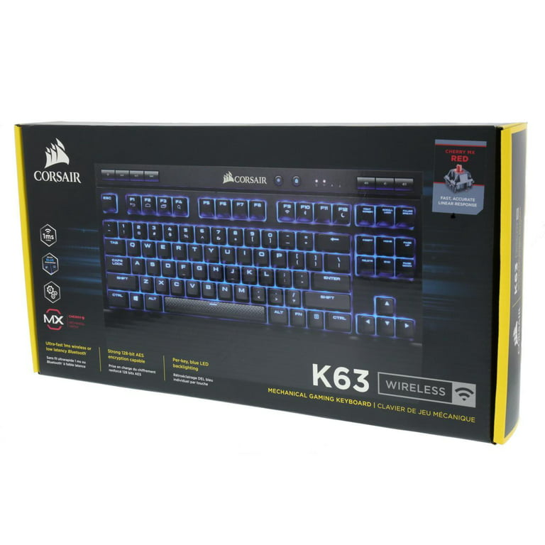 Corsair Mechanical Gaming Keyboard, backlit Blue Cherry MX Red - Quiet & Linear - Walmart.com