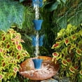 thumbnail image 5 of Galvanized Garden Rain Chain – Gutter Downspout Water Diverter with Dragonfly/Frog/Butterfly Decor, Chiming Cups, Ideal for Porches/Gardens & Outdoor Decor, 39.3in/100cm, Blue, 5 of 9