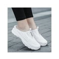 thumbnail image 6 of Frontwalk Ladies Casual Shoes Breathable Mules Closed Toe Sandals Indoor Outdoor Comfort Flats Women's Slip On Slides Clogs White 9, 6 of 9