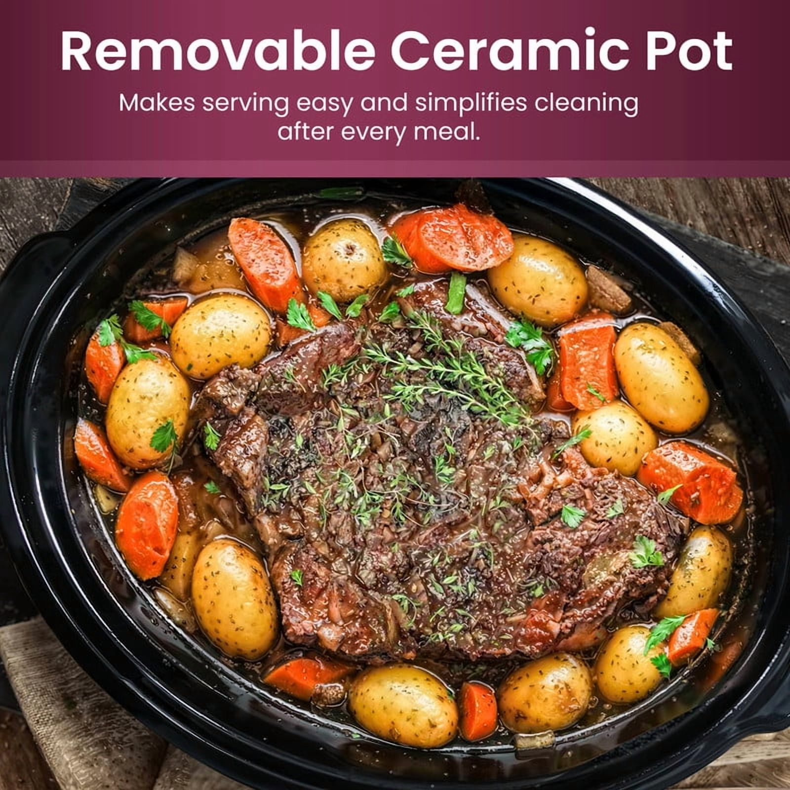 Elite Cuisine MST510 8.5Qt. Stainless Steel Slow Cooker with Adjustable Settings and Keep Warm