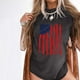 thumbnail image 2 of Mujeres Fahion Cuello redondo Mangas caídas Hombros Desgastados Estilo retro Camiseta Nupcial Verano Blusa Túnica Tops Fridja  hjk1496, 2 of 7