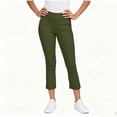 thumbnail image 2 of Womens Capri Pants,Pull On Capri Pants for Women with Pockets Solid Color Elastic Waist Cropped Work Pants, 2 of 7