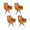 Orange, variant on Set of 4 360° Swivel Home Office Desk Chairs, Upholstered Bedroom Chairs with Metal Base, Makeup Chair for Vanity for Living Room, Bedroom,Study Room, Dining Room (Orange)
