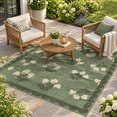 4x6 Covered Outdoor Patio Rug - Green Washable Front Porch Entry Non ...