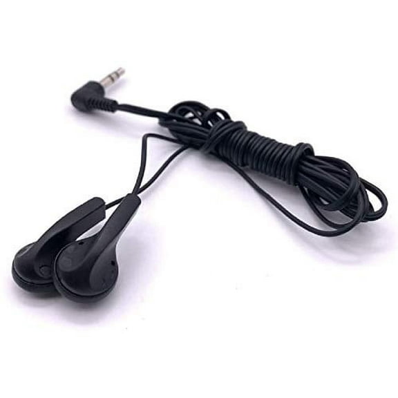 Bulk Earphones Earbuds Headphones Wholesale Lot Inexpensive Disposable Replacement for Kids Individually Bagged for School Classroom Students (30 Pack, Black)