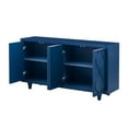 thumbnail image 3 of EUROCO 59.6" Sideboard Buffet Cabinet,Large Storage Cabinet with 4 Doors,Adjustable Shelves and Embossed Curved Door Design,Wood Coffee Bar Cabinet for Entryway,Kitchen and Study Rooms,Navy Blue, 3 of 7