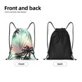 thumbnail image 2 of Yiaed Tropical Summer Palm Print Drawstring Bags Drawstring Backpack Bulk String Back Pack Gym Sport Bag-Small, 2 of 5