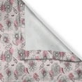 thumbnail image 3 of Ambesonne Flower Kitchen Curtains, Sketchy Flowers on Soft Pink, 55"x45", Seal Brown Pale Pink, 3 of 3