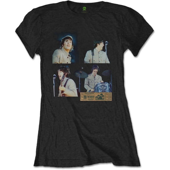 The Beatles Ladies T-Shirt: Shea Stadium Shots (Large)