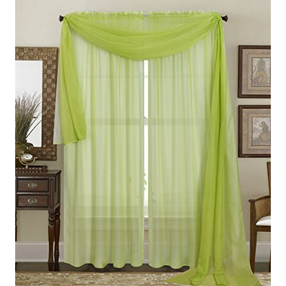 3 Piece Sheer Panel & Scarf Window Treatment Set Decotex Walmart