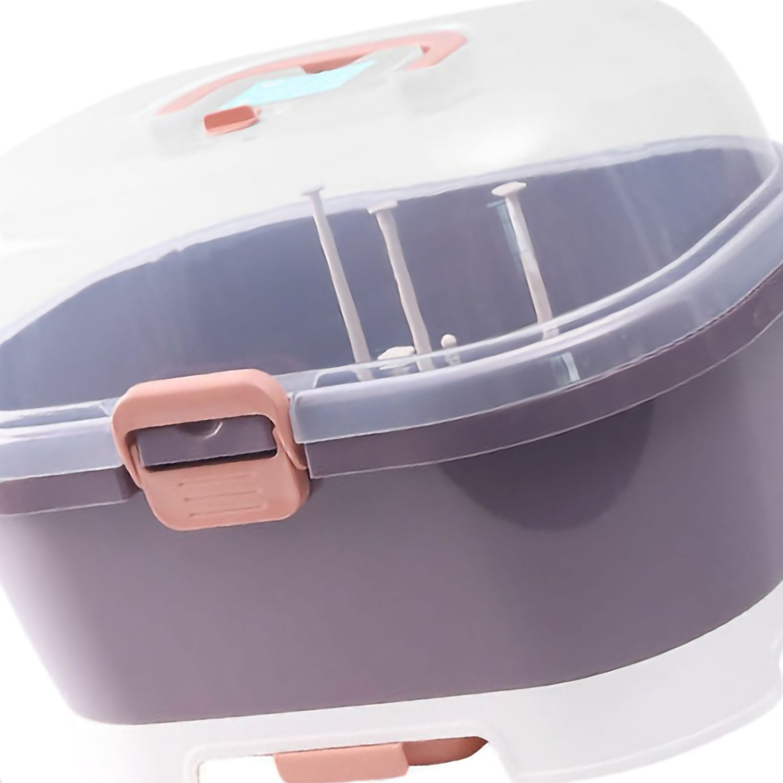 Baby Bottle Storage Drying Rack, Portable Nursing Cutlery Box Container, Anti-Dust Protect Lid Cover Organizer Drain Board,For Home And Travel Use. (Purple)
