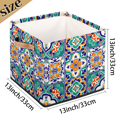 thumbnail image 4 of CURLYOOT Mexican Cube Storage Bin, 13 x 13 x 13 Storage Cube Bins for Organizing, Mexican Tile Fabric Foldable Closet Baskets with Handles for Closet, Shelves, Clothes, 4 of 7