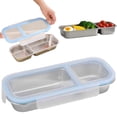 thumbnail image 6 of Stainless Steel Lunch Box, 2 Compartment Leakproof Bento Box, 10.2"×4.3" Food Grade Food Storage Containers, Sealed Food Storage Container, Portable Snack Container, Meal Storage Carrier, 6 of 6