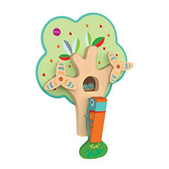 Oribel VertiPlay Wall Toy, Busy Woodpecker, Wooden Toy and Nursery Room Decor, Green, 1 Count