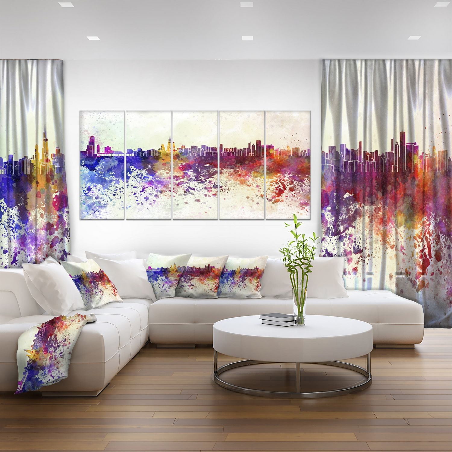 Design Art Chicago Skyline Canvas Print