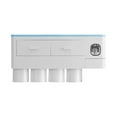thumbnail image 1 of Wall Mounted Toothbrush Holder with Toothbrush Dispenser Drilling Free Space-Saving Toothpaste Squeezer Kit with Cups, 1 of 8