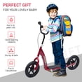 thumbnail image 3 of HOMCOM Kick Scooter for Kids 5-12 Years Old, Big Wheel Kids Scooter with Adjustable Height Handlebar, Non-slip Footplate, Rear Brake, Red, 3 of 9