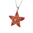 thumbnail image 4 of Juego de aretes y cadena con dije con forma de Estrella de mar, plata mexicana ley .925, Naranja, 4 of 5