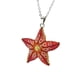 thumbnail image 4 of Juego de aretes y cadena con dije con forma de Estrella de mar, plata mexicana ley .925, Naranja, 4 of 5