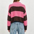 thumbnail image 7 of Fewfanhot Fall Sweaters for Women Striped Mock Neck Fall Knit Color Block Long Sleeve Warm Winter Loose Fit Sweater, 7 of 7