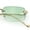 Gold - Green, variant on Retro Luxe Rimless Rectangle Metal Frame 90s Fashion Sunglasses Gold - Green