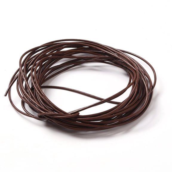 10 m Cowhide Leather Cord Leather Jewelry Cord Saddle Brown Size: 1.5mm in diameter