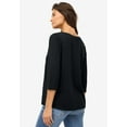 thumbnail image 2 of ellos Plus Size Stretch Knit Scoop Neck 3/4 Sleeve Top, 2 of 3