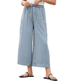 thumbnail image 1 of Pantalones Anchos de Verano para Mujer, Cómodos, Color Azul , Talla XL, 1 of 7