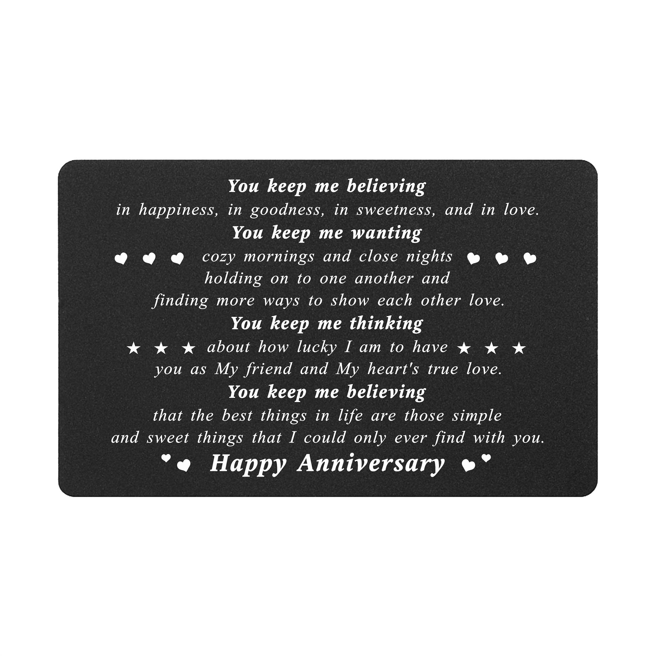 Engraved Wallet Love Note - Cute Anniversary Gifts for Him, Gift for ...
