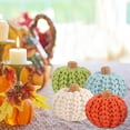 thumbnail image 5 of 4 Pcs Knitted Pumpkin Decoration Hand Woven Colorful Pumpkin Knitted Autumn Pumpkin Ornaments Party Decoration Props, 5 of 8