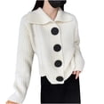 thumbnail image 2 of Styesk Cardigan pour Femmes Cardigan en Tricot à Col Montant Style Décontracté pour Femmes Style Rétro Français Veste, 2 of 7