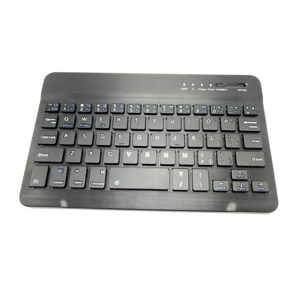 Slim Portable Mini Wireless Bluetooth Keyboard for Tablet Laptop Smartphone iPad Color:7/8 inch black
