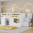 thumbnail image 3 of Leumius Full Size Loft Bed with Storage Stairs and Storage Drawers,Solid Wood Bed Frame with Large Under-Bed Space,White, 3 of 13