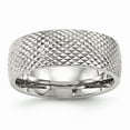 thumbnail image 1 of Stainless Steel Polished Textured Ring (8mm) - Size 11.5, 1 of 5