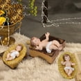 thumbnail image 4 of JJKBVCLO Resin Baby In The Manger Statue Christmas Interior Decoration Hand Carved Painted Crafts, 4 of 5