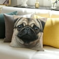 thumbnail image 3 of Autua Pug dog embellished pillowcase, pillow case, square cushion cover, standard sofa, sofa, bedroom, patio pillowcase 24x24in, 3 of 5