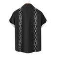 thumbnail image 7 of Xcmzpl Men's Short Sleeve Button Up Hawaiian Shirt 1950s Vintage Bowling Shirts Casaul Button Down Shirts Lapel Collar Graphic Tees Black XXXL, 7 of 7
